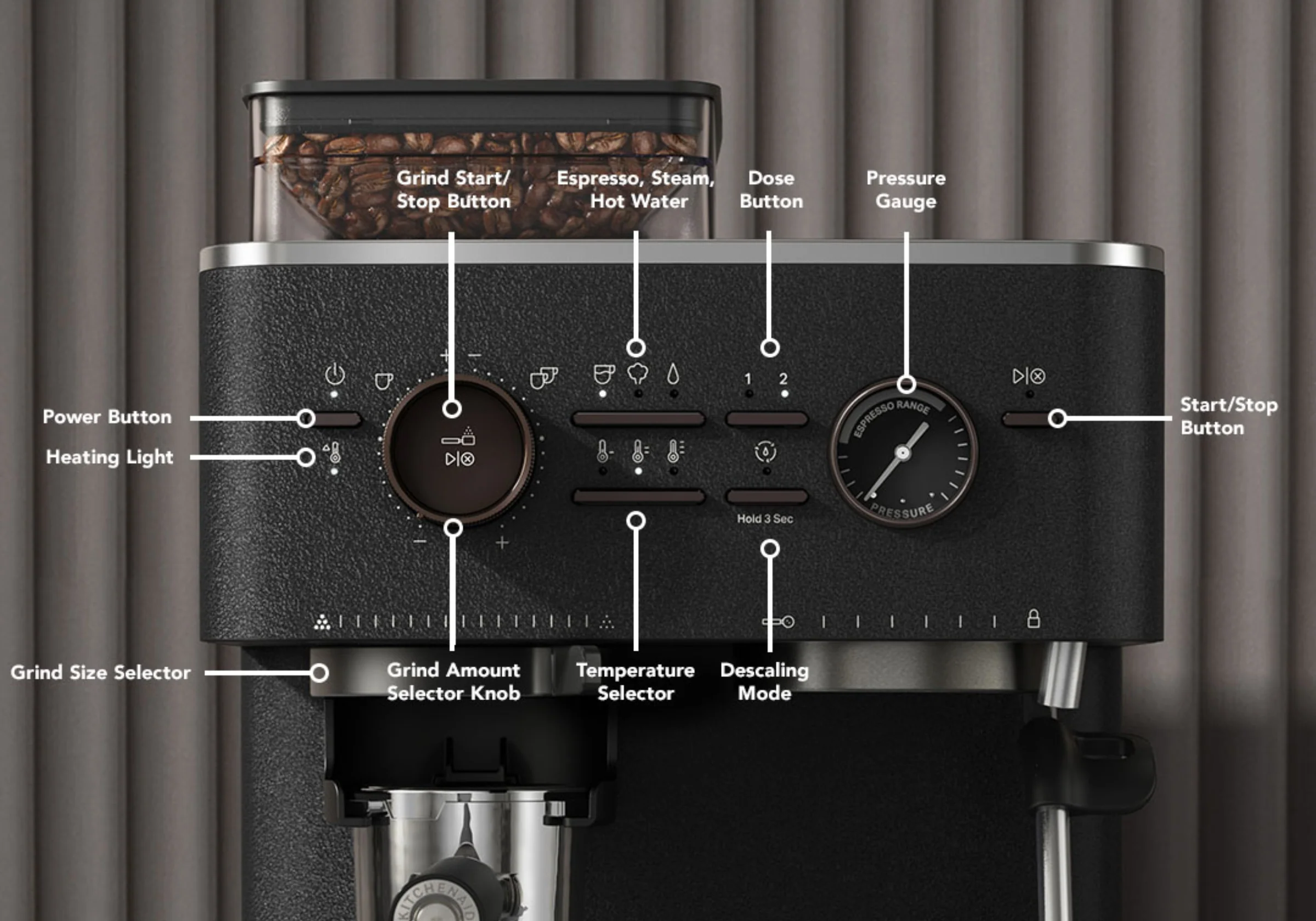 Semi Automatic Espresso Machine with Burr Grinder - Image 36