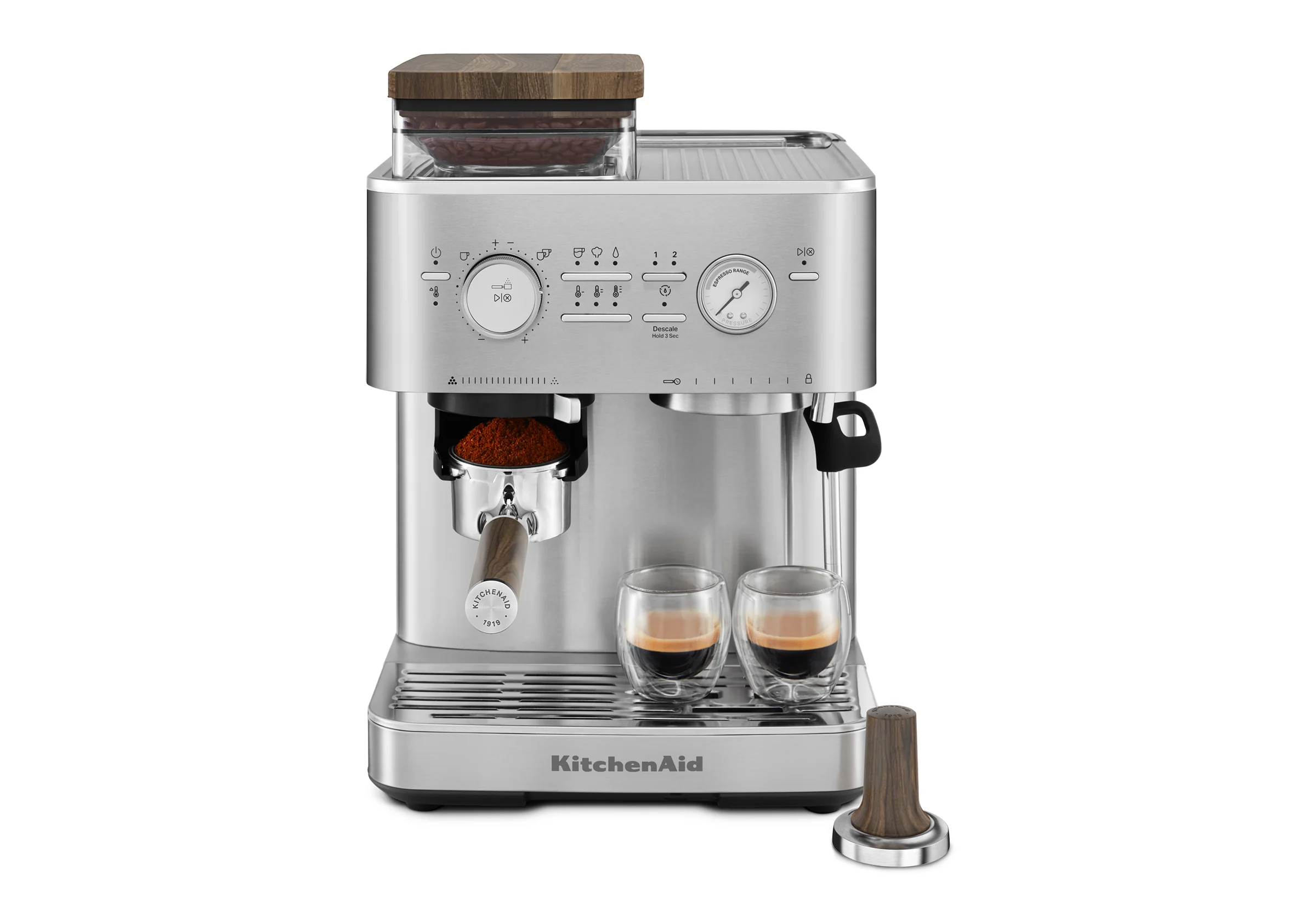 Semi Automatic Espresso Machine & Walnut Wood Accessories Bundle - Image 10