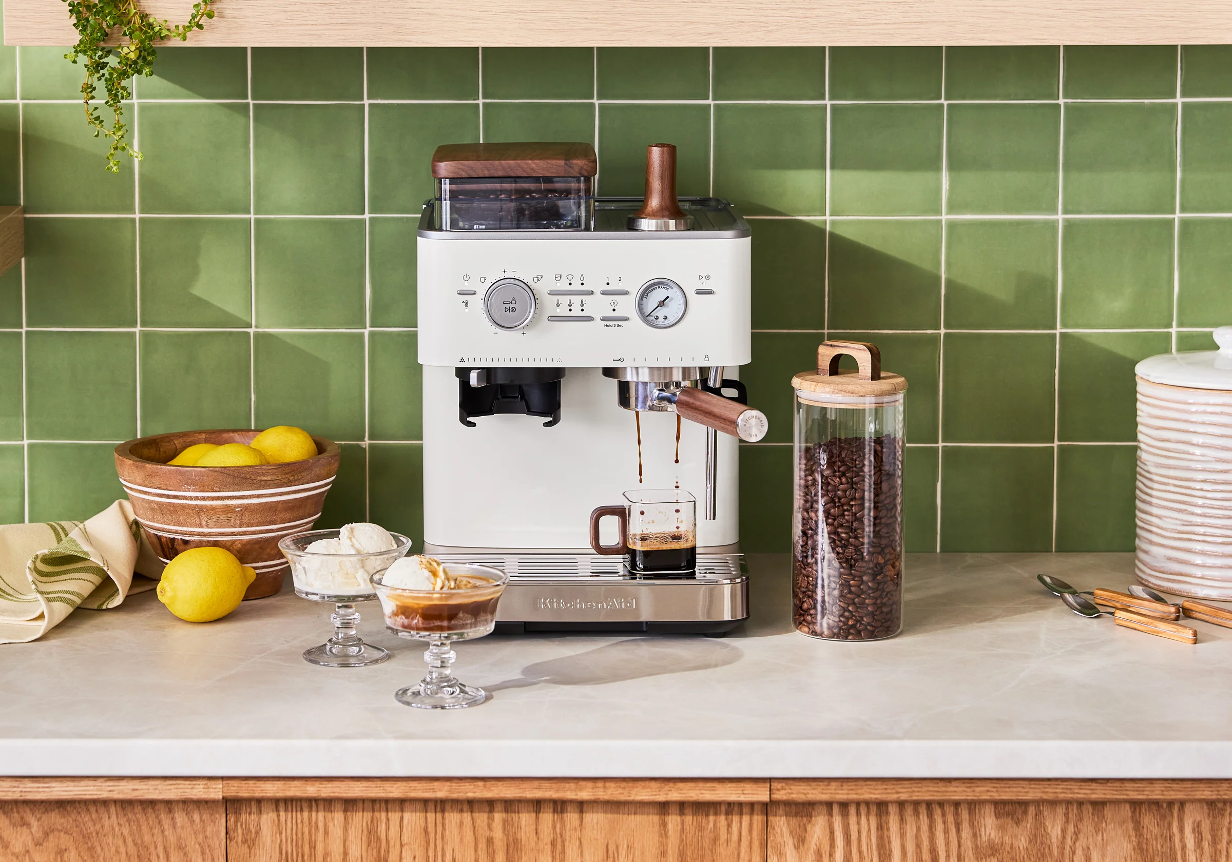 Semi Automatic Espresso Machine & Walnut Wood Accessories Bundle - Image 17