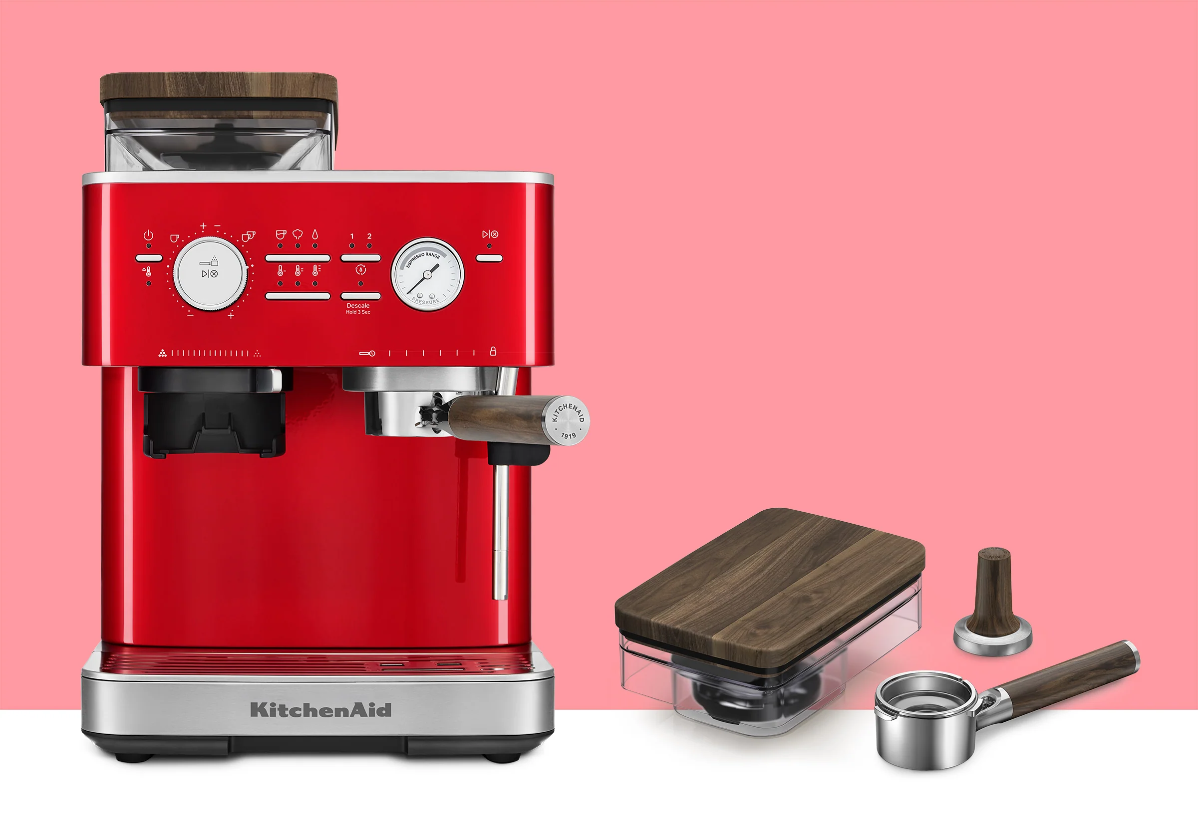 Semi Automatic Espresso Machine & Walnut Wood Accessories Bundle - Image 18