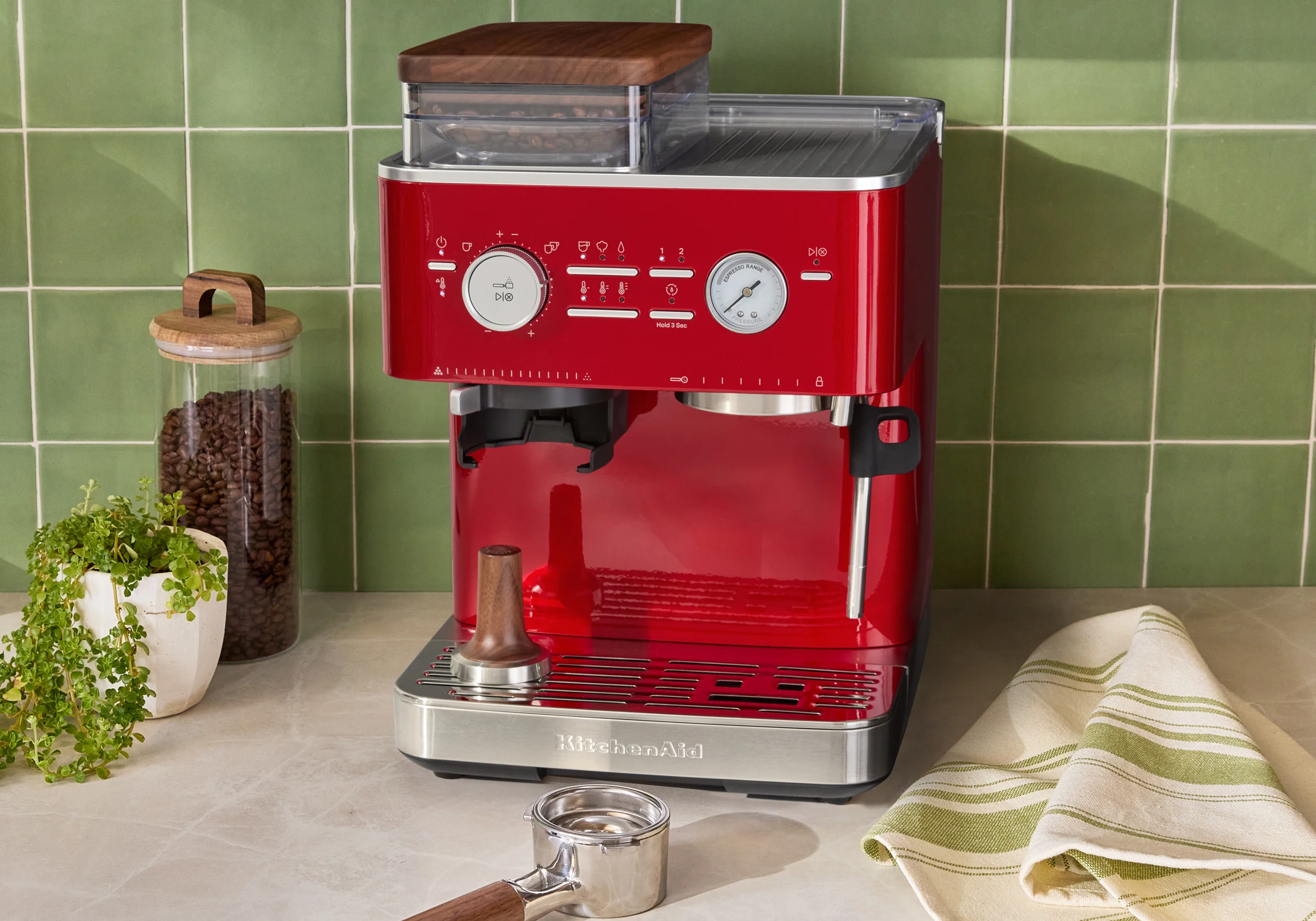 Semi Automatic Espresso Machine & Walnut Wood Accessories Bundle - Image 23