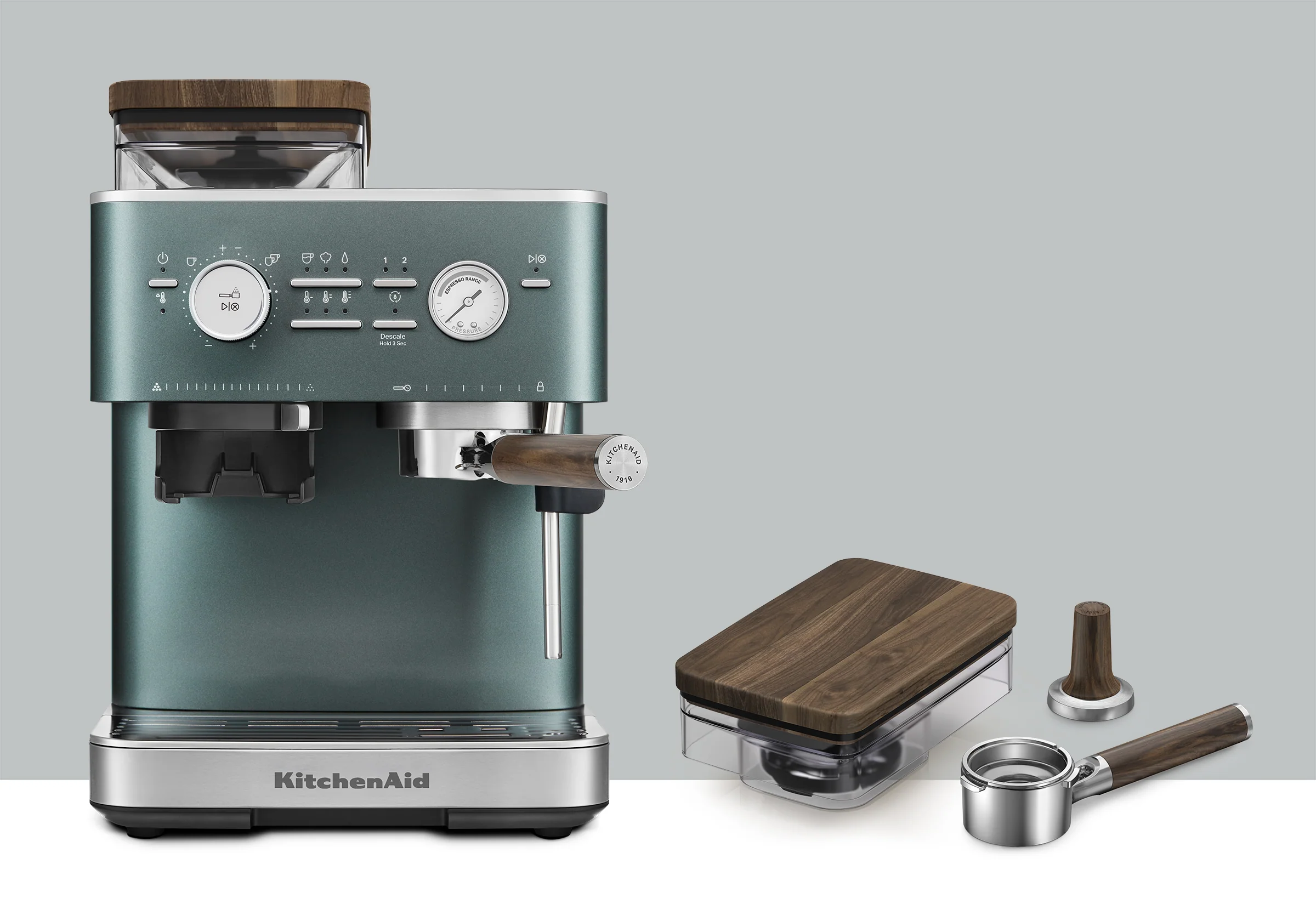 Semi Automatic Espresso Machine & Walnut Wood Accessories Bundle - Image 27