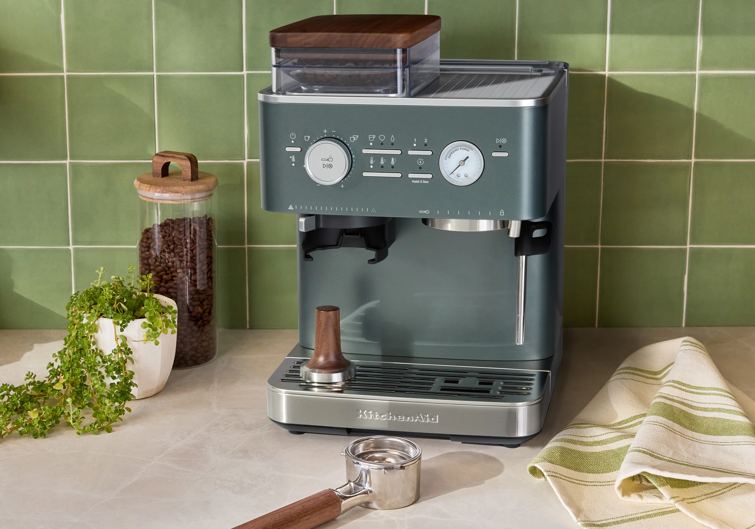 Semi Automatic Espresso Machine & Walnut Wood Accessories Bundle - Image 30