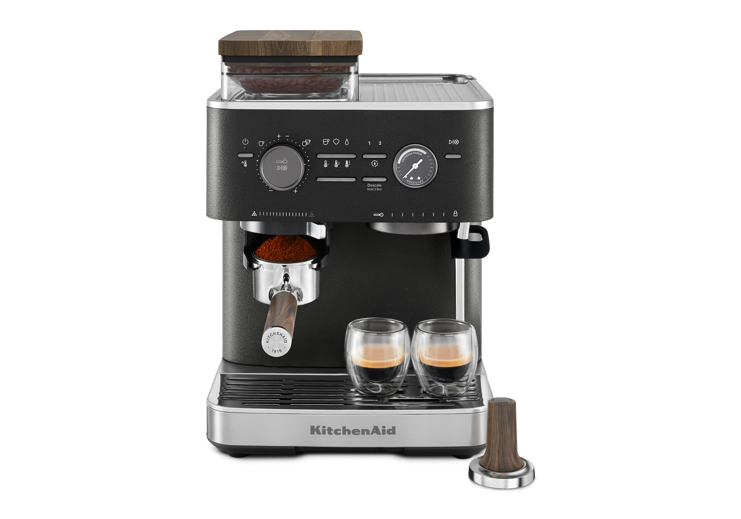 Semi Automatic Espresso Machine & Walnut Wood Accessories Bundle - Image 35