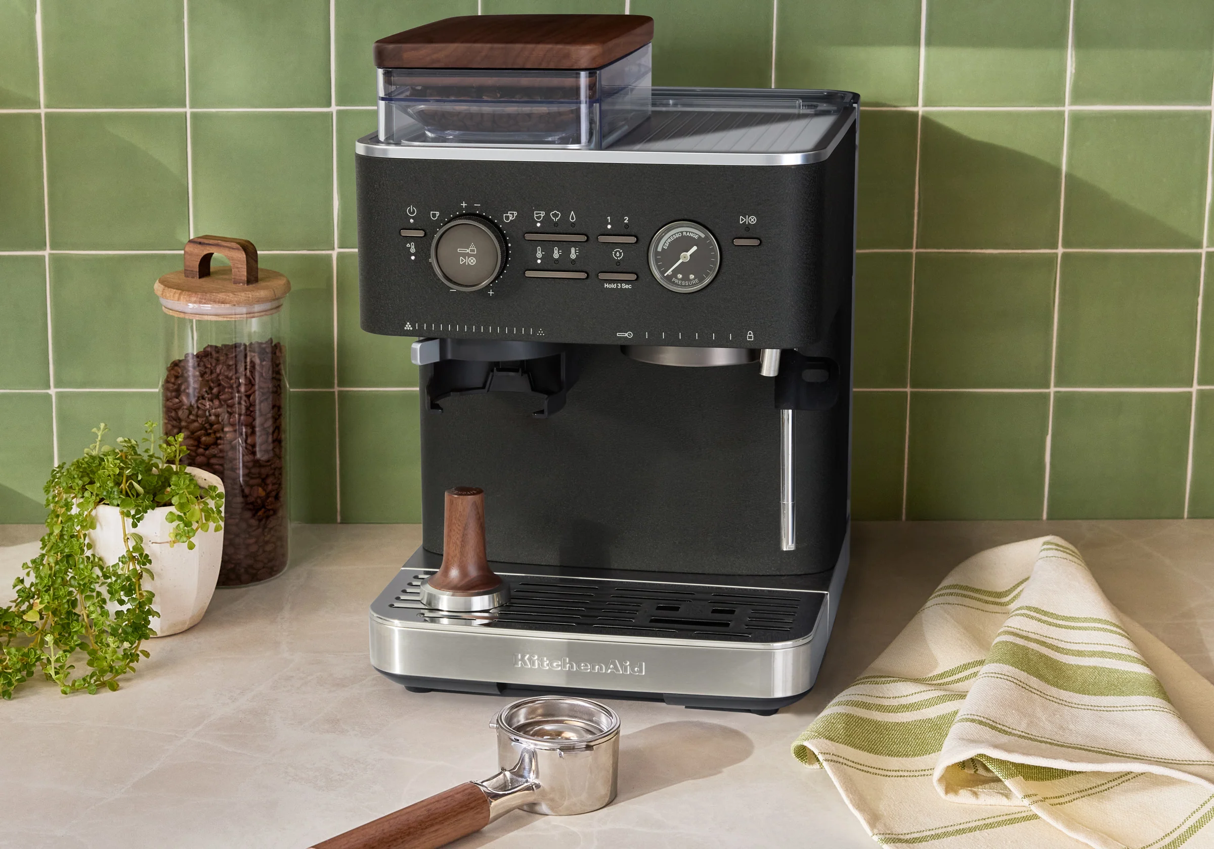 Semi Automatic Espresso Machine & Walnut Wood Accessories Bundle - Image 39