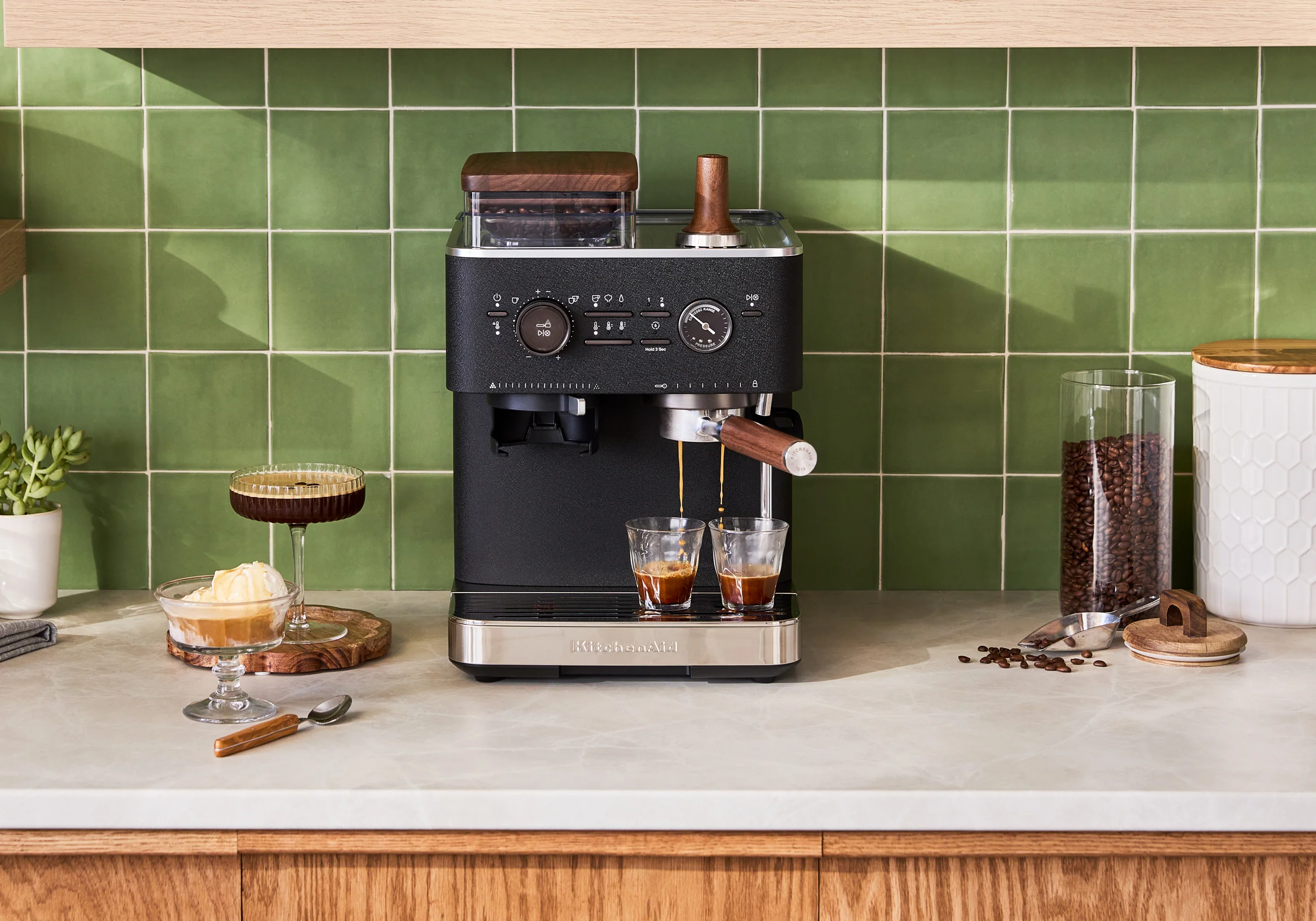 Semi Automatic Espresso Machine & Walnut Wood Accessories Bundle - Image 40