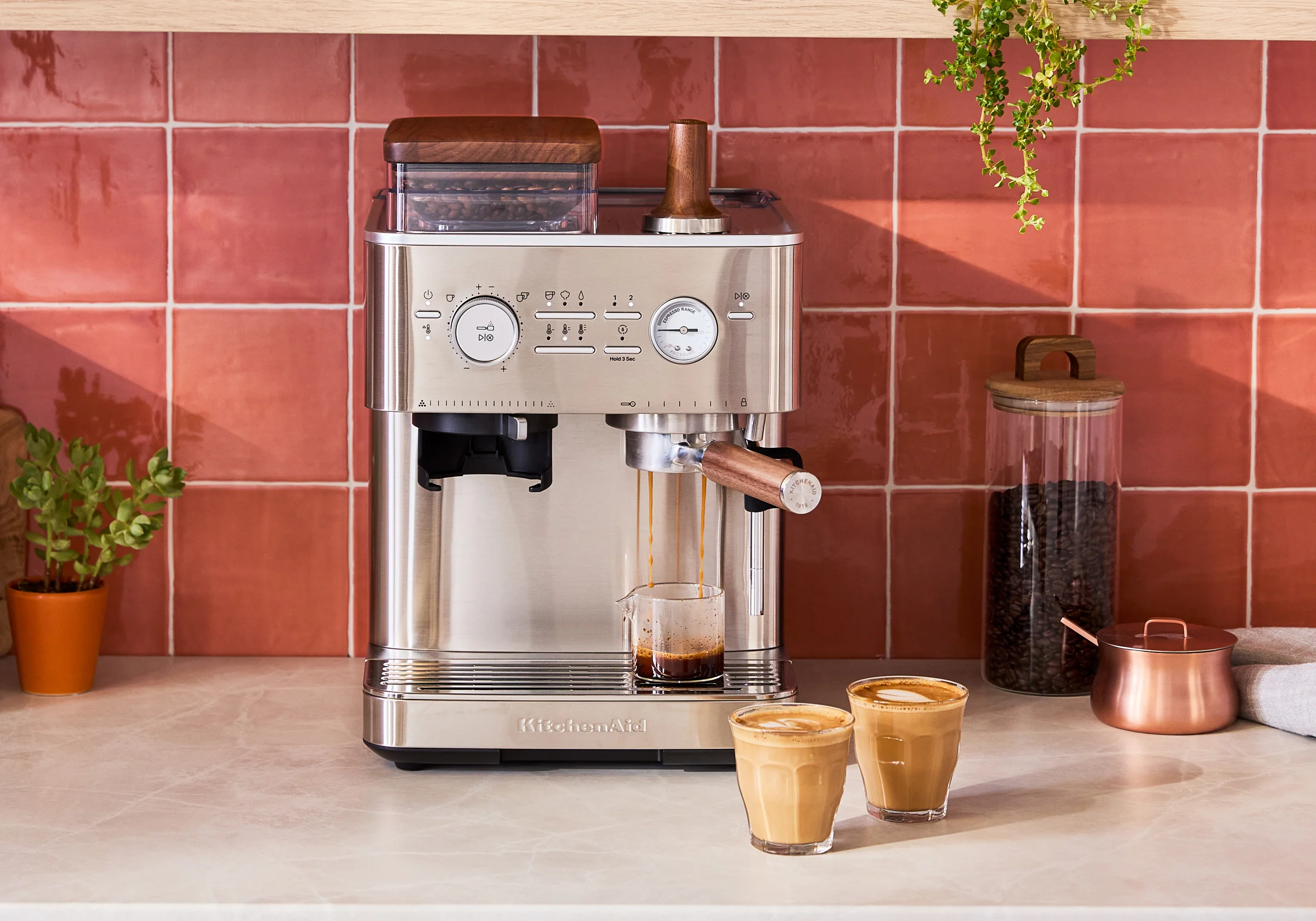 Semi Automatic Espresso Machine & Walnut Wood Accessories Bundle - Image 7